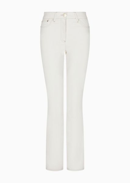 Classique Femme Jean 5 Poches Collection Denim En Denim De Coton Stretch White Jeans